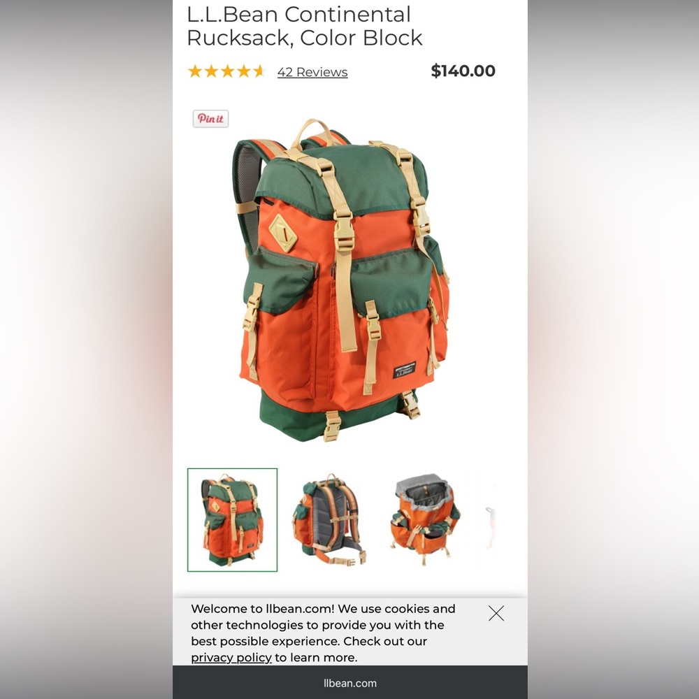 L.L.Bean Continental Rucksack, Color Block - Picture 5 of 10